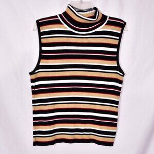 Fiorlini International Mock Turtle Neck Sleeveless Size Large